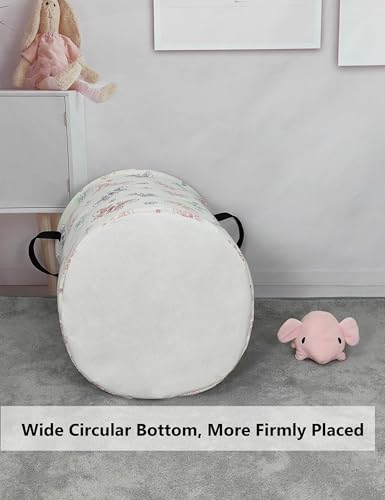 Foldable Waterproof Round Fabric Laundry Basket Home, Colorful Butterfly - color: Round-Colorful Butterfly