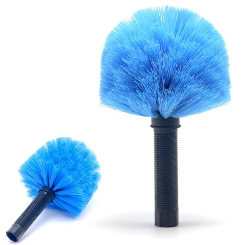 MAYKI Twist-On Cobweb Duster Head Brush 1Pcs, Fits Standard 3/4 inch Threaded Poles, Attachment Spider Web Duster Brush for Outdoor & Indoor Cleaning