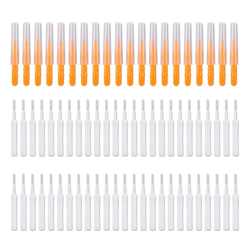 70pcs Shower Head Cleaner Tools, 2 Styles Showerhead Cleaning Brushes Picks Bathroom Household Accessories for Unclogging Tiny Nozzles Small Holes Faucets Sink Gaps(Orange & White)