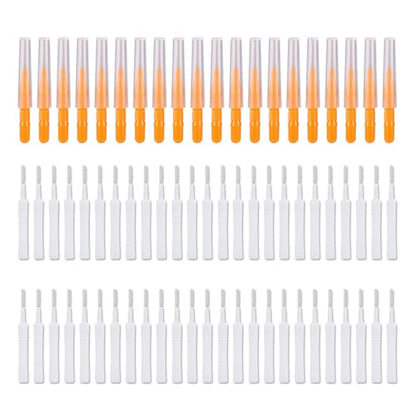 70pcs Shower Head Cleaner Tools, 2 Styles Showerhead Cleaning Brushes Picks Bathroom Household Accessories for Unclogging Tiny Nozzles Small Holes Faucets Sink Gaps(Orange & White)