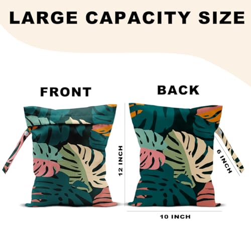 2Pcs Palm Leaves Wet Bag, Summer Greenery Waterproof Travel Laundry Bag - color: Tropical plants 1420