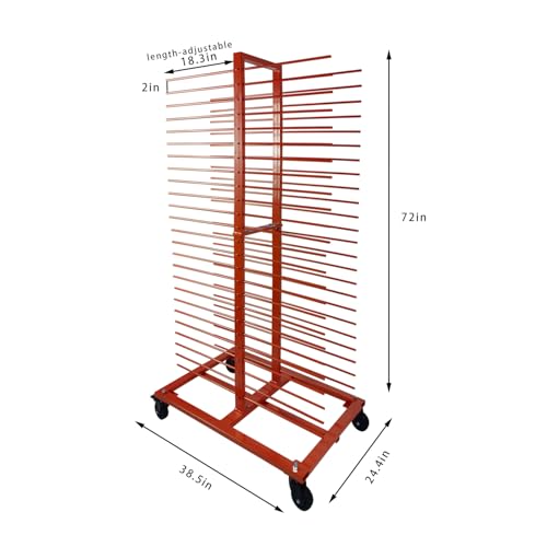 Heavy-Duty 50 Shelves Paint Drying Rack with 4 Casters, 25lbs per Shelf for Cabinet Doors, Full-Size Panels, Art Studios – Mobile & Sturdy