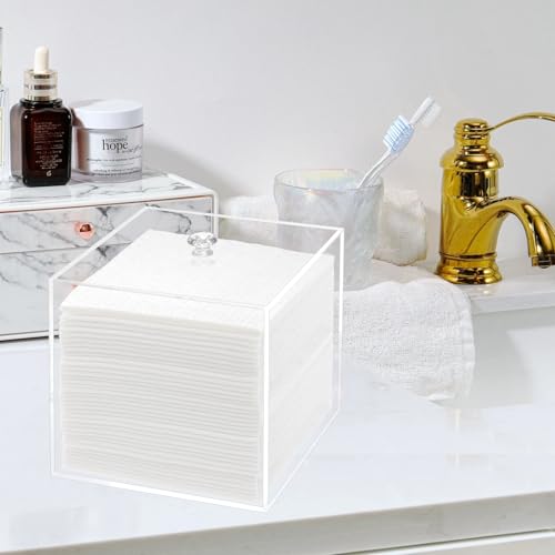 Disposable Face Towel Holder Facial Towelettes Container Box Acrylic, Clear - color: Clear