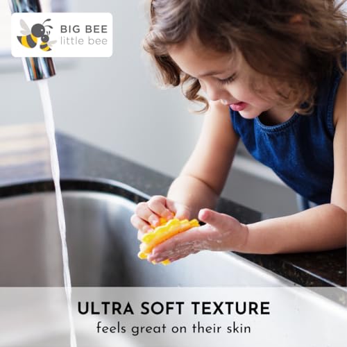 Big Bee, Little Bee - Kids Original ScrubBEE, 100% Silicone Childrens Bath Scrubber, Promotes Effective Independent Hand & Body Washing, As Seen on Shark Tank (Rose) - color: Rose