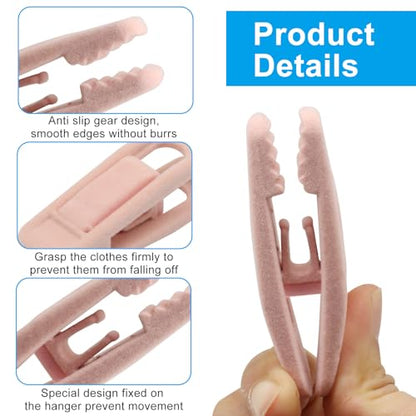 Velvet Hanger Clips, 40 PCS, Light Pink - color: Light Pink