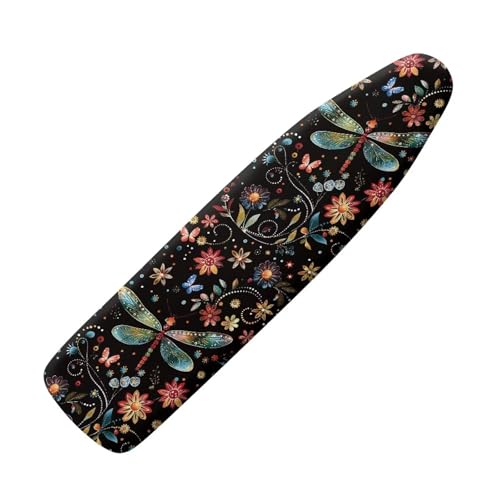Dragonfly Ironing Board Cover Non Stick Scorch Ironing Board Cover and Pad Standard Size 15x54 Inch Scorch Resistant Pressing Cloth for Iron - color: Dragonfly