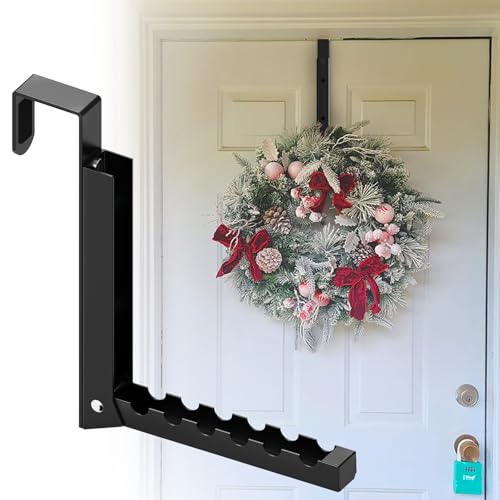 1 Pcs Black Folding Over Door Clothes Drying Laundry Rack Hooks - 6 Groves, Hanger for Clothes & Towels, Bedroom & Bathroom - color: Black-1pcs