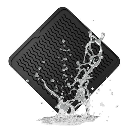 ZLR 4-in-1 Silicone Mat: Air Fryer & Coffee Maker, 12"x12", Black - color: Black, size: 12" x 12"