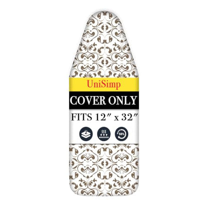 UniSimp Small Ironing Board Cover and Pad 12"x32" Small Iron Board Cover with Padding,Tabletop Mini Ironing Board Cover and Pad Small Size, Cotton Canvas, Heat Resistant, Drawstring Taupe - color: Taupe, size: 12" x 32"