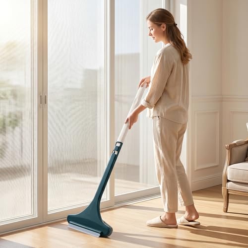 Window Cleaning Brush Screens and Glass Wet and Dry 2 in 1 Versatile Tool White-Green - color: White-green