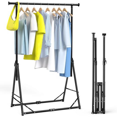 MAXLEAD HOME Clothes Rack Foldable Clothing Rack, 64.5''H Collapsible Garment Rack with 4 levels Adjustable Height, Portable Coat Rack for Travel, Camping, Drying, RV, Indoor, Outdoor, Easy Assemble