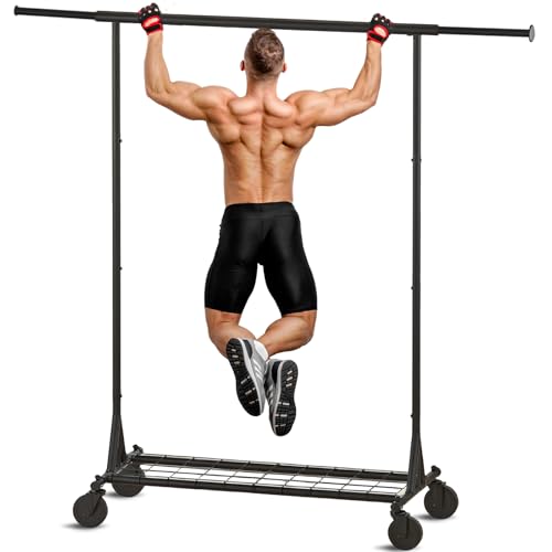 Heavy Duty Rolling Garment Rack with Wheels, 550LBS Clothing Rack Black - color: Black