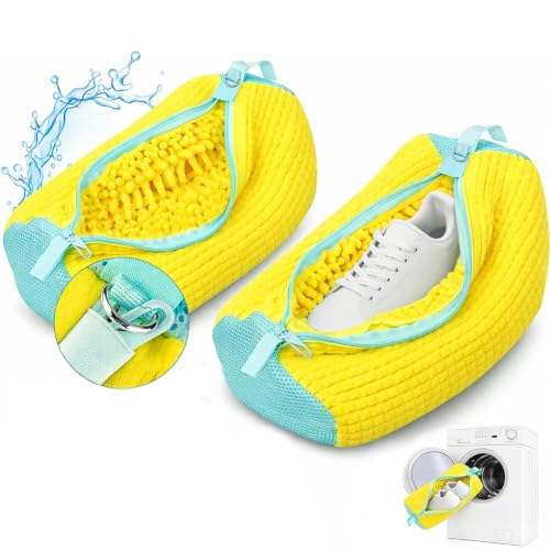 Shoe Washing Machine Bag, Shoe Laundry Bag for Washer and Dryer - color: Yellow, size: 2 PACK