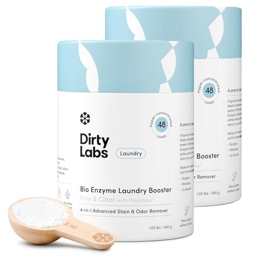 Dirty Labs | Scent Free | Bio Enzyme Laundry Booster | 2-Pack = 96 Loads | Hyper Concentrated | High Efficiency & Standard Machine Washer | Nontoxic, Biodegradable | Stain & Odor Removal Booster - size: 16 Ounce (Pack of 2)