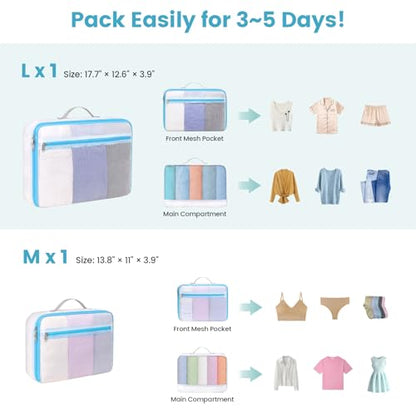 Cambond Mesh Packing Cubes for Travel Women - Lightweight Travel Bags Luggage Packing Organizer Travel Cubes for Suitcase with Handle - style: 2 Set (1L+1M)