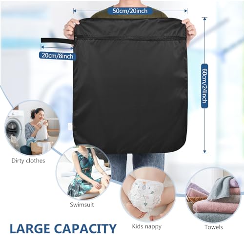 OTraki 20x24 inch Waterproof Wet Bag for Swimsuit 2 Pack, Black - size: 20 x 24 inch