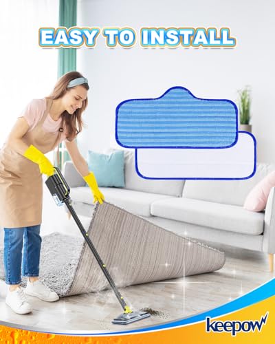 KEEPOW 8 Pack Steam Mop Pads Compatible with ScrubWiz Steam Mop Cleaner
