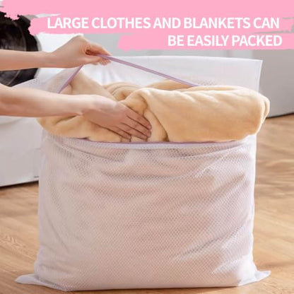 Extra Large Mesh Laundry Bags Washing Bag 2Pack Delicates Bag and Zipper Laundry Bag Jumbo for Washing Machine Large Mesh Bags for Blankets, Bedding, Coats, Toys (2PCS-XXXL) - size: XX-Large