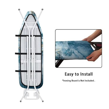 Flashideas Blue Marble Print Ironing Board Cover and Pad- 52" x 13" Iron Board Cover with Padding Fits Standard Size, Iron Board Cover Accessories - color: Blue Marble Print