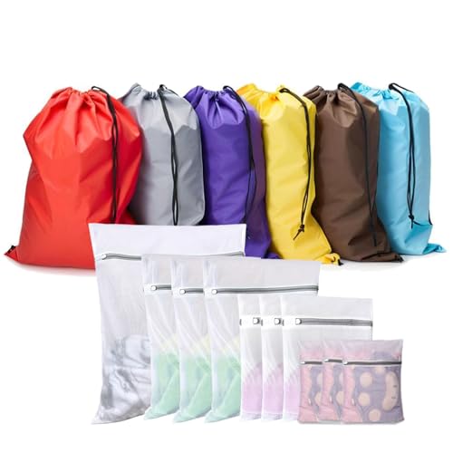 Laundry Bags Set of 16 Pack, Varied Colors - color: Mixcolor with mesh bags