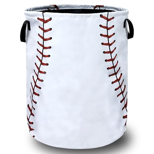 Baseball Laundry Basket Oxford Cloth Foldable Hamper 18.9" x 16.5" - color: Funny Baseball Texture Pattern