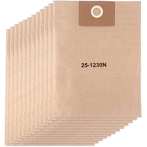 25-1230 Vacuum Bags Replacement for Stanley 4-5 Gallon Wet/Dry Vac: SL18129, SL18130, SL18130P, Disposable Filter Bags(12-Pack) - size: 25-1230（12 Pack）