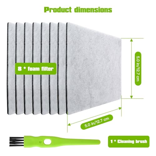 8 Pack Washable Foam Filter Kit CF-1 - Fit for Kenmore 20-81002, 81002, 2081002, UC48731-12