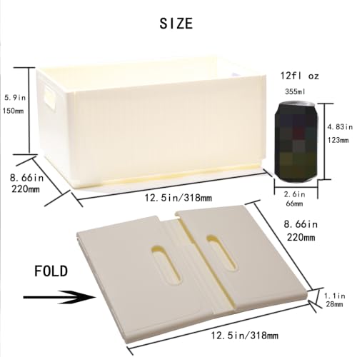 Narrow Plastic Storage Bin 12.6"(L)×8.6"(W)×5.9"(H) Inch Collapsible Basket - size: L[12.6"(L)×8.6"(W)×5.9"(H)]1pcs