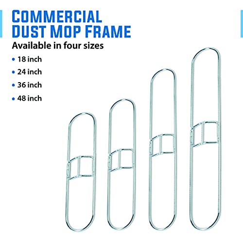 Kleen Handler Commercial Dust Mop Frame 24 Inch, Hardwood Floors, 12-Pack - color: Steel Frame - 24 Inch, size: 12 Pack