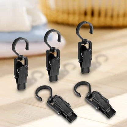 Jiozermi 10 PCS Laundry Hooks Clip, Plastic, Black - color: Black, size: 10