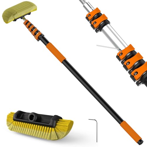 22FT Reach Car Wash Brush with Long Handle for RV, Truck Cleaning - size: 5-20FT