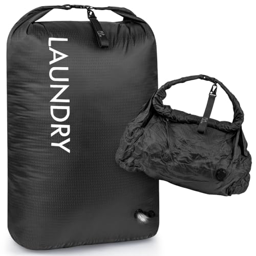 Travel Laundry Bag, Waterproof Compression Storage for Dirty Clothes - color: Black, size: X-Large