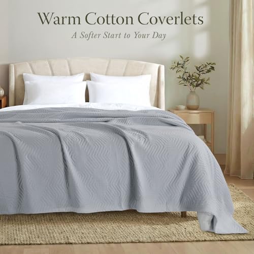 Threadmill Luxury Cotton Blankets for Twin Size Bed | All-Season 100% Cotton Twin Blanket for Bed | Aster Jacquard Lightweight, Soft & Cozy Coverlet, 350GSM, 68 x 90 inches | Scottish Grey - color: Aster Scottish Grey, size: Twin / Twin-XL