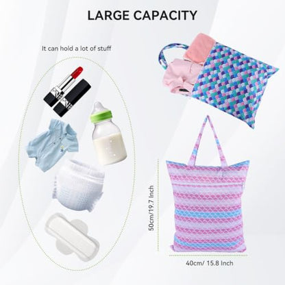 OTraki 2 Pack Waterproof Hanging Wet Dry Bags 16x20 inch