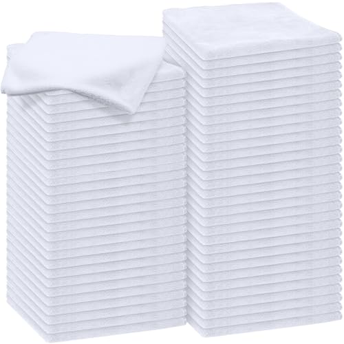Nuenen Car Microfiber Clean Cloths, White, 16 x 16 Inch, 60 Pcs - color: White, size: 16 x 16 inches