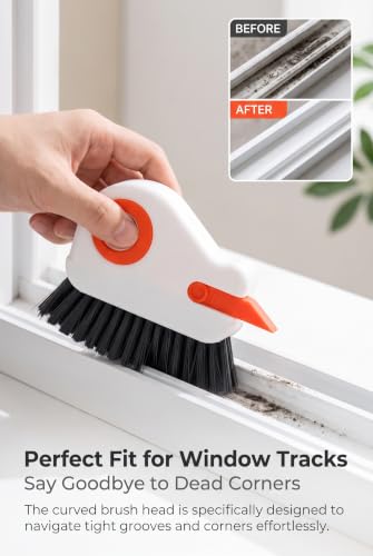 2 PCS Sliding Door Track Cleaner, Multifunctional Window Seal Cleaner Tool and Gap Dust Cleaner Retractable, Magic Groove Scrub Brush for Window Sills and Tight Spaces
