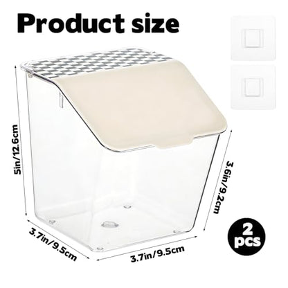 Rainmae 2 Pack Laundry Pods Container with Lids Wall-Mounted Dishwasher Pods Holder for Powder Dryer Balls and Scent Booster Beads Space Saving Plastic Storage Container for Laundry Room Organization