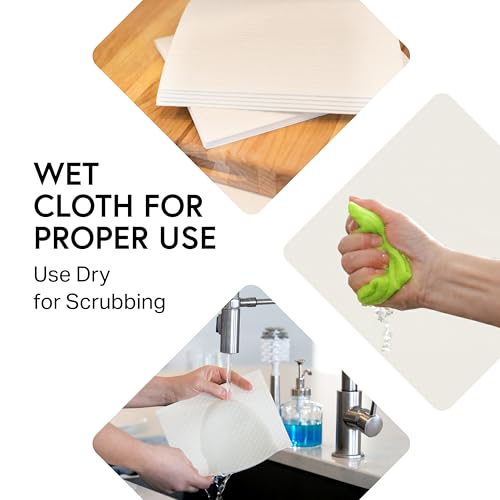 Swedish Wholesale Dishcloths Reusable 8" x 7" Sponge Cloths, Bulk 10 Pack of High Absorbent Cellulose Dish & Kitchen Cleaning Hand Towels, Wring to Dry & Machine Wash, Odor Resistant, White - color: White