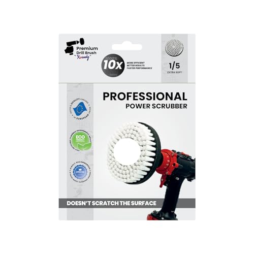 Premium Drill Brush Professional– 2in1 for Drills & Angle Grinders Extra-Soft 6in White | Scratch-Free Cleaning Brush for Carpet, Upholstery, Leather Seats, Glass, Furniture and Car Interior - color: White