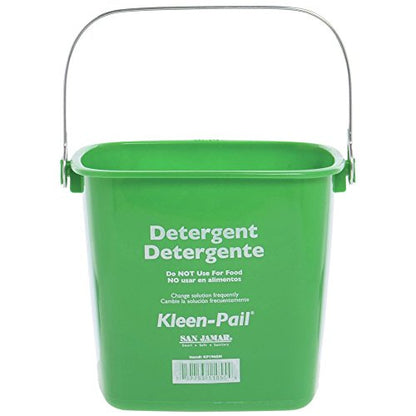 San Jamar 6 qt Green Plastic Kleen-PailCleaning Bucket - 8 1/4L x 8 1/4W x 7 3/8H