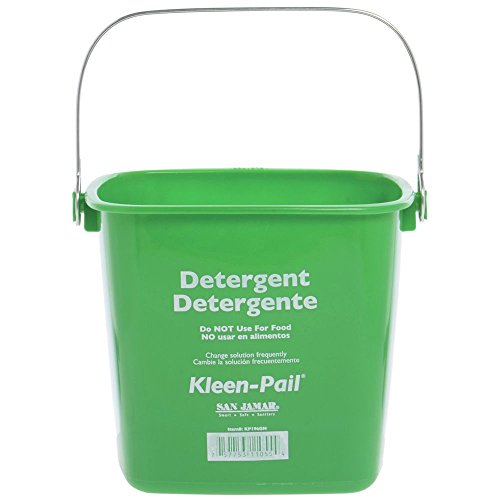San Jamar 6 qt Green Plastic Kleen-PailCleaning Bucket - 8 1/4L x 8 1/4W x 7 3/8H