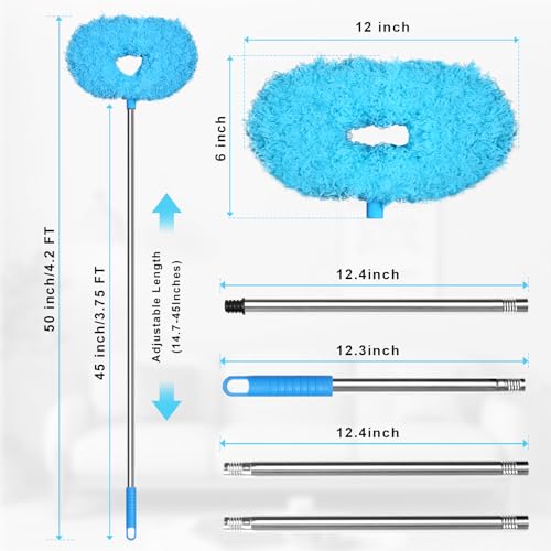Eunice Ceiling Fan Cleaner Duster with Extension Pole,Blue 4.2FT - color: Blue, size: 4.2FT