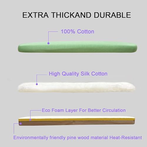 Padded Pants & Sleeve Ironing Boards with Thick Soft Cotton Padding, Double Side Wooden Tailor’s Sleeve Ironing Stool with Removable Cotton Cover, Green - color: Green
