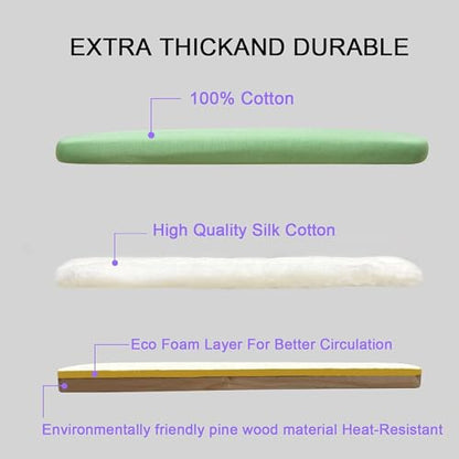Padded Pants & Sleeve Ironing Boards with Thick Soft Cotton Padding, Double Side Wooden Tailor’s Sleeve Ironing Stool with Removable Cotton Cover, Green - color: Green