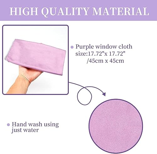 Norwεx Window Cleaning Cloth, Glass Cleaning Cloth, No Chemical Needed, Just Add Water Lints Streaks Scratches Free. (Purple 2 Pack) - color: Purple Pack 2