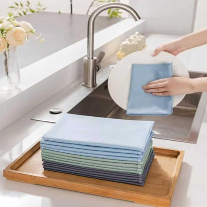 Microfiber Glass Cleaning Cloth 8 Pack, 16 Inch x 12 Inch, Lint Free Quickly Clean Window, Glasses, Windshields, Mirrors, and Stainless Steel, Multicolor - color: Multicolor1