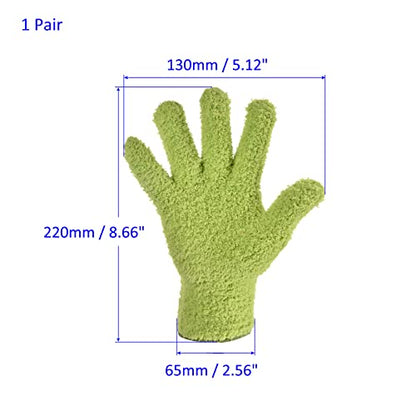 M METERXITY Dust Removal Gloves - Household Cleaning Mitts Soft & Durable, Apply to Kitchen/Garden/Room - color: Green