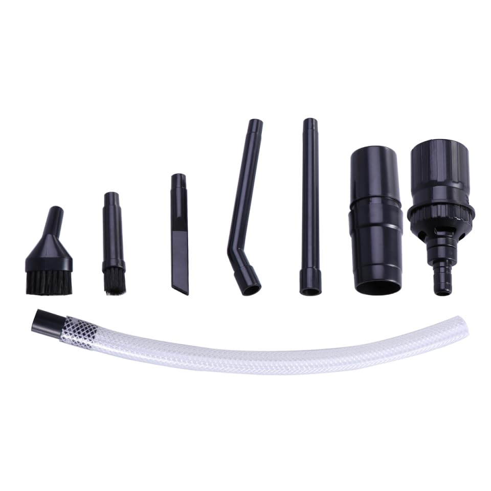 Cabilock 8 Pcs Shop Vacuum Attachments Kit, Wet Dry Vacuum Accessories with Blowing Nozzle, Extension Tubes, Brushes and Crevice Tool for Detail Cleaning