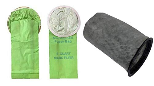 10 Pack Replacment Bags for Proteam 100431 6 QT 6 Quart Backpack Vacuum Cleaners + 1 Cloth Bag. Fits: Super QuarterVac, Quatervac, Tailvac