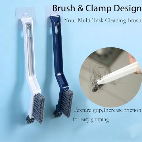 Stiff Bristle Brush, 2 Pack – Hard Bristle Crevice Cleaning Brush for Toilet Rim, Tile Grout, Groove, Corner, Gap, Home, Bathroom, Shower, Small Spaces